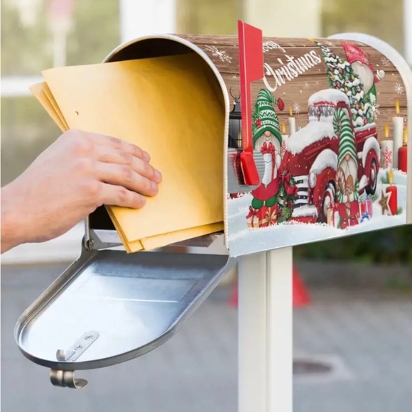 1pc Merry Christmas Country Holiday Gnomes Magnetic Mailbox Cover - Picture 5 of 9